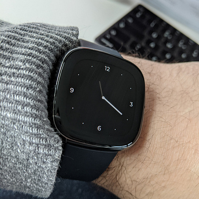 Minimal fitbit clock face clean design minimal minimalist monochrome smartwatch ui