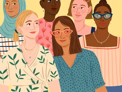 Women amelia flower character digital fashion folioart illustration portrait procreate women