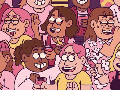 The Girls Just Want to Get Drunk - Game Kings board game cartoon character illustration