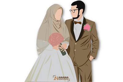 Wedding muslim couple couple illustration invitation muslim wedding