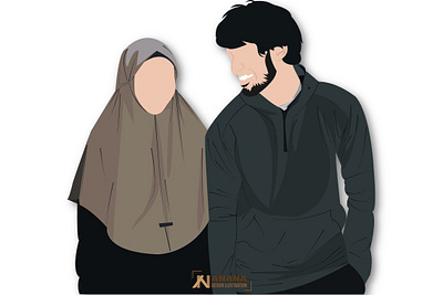 Couple Muslim couple couplegoals design illustration invitation vector wedding