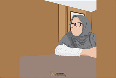 Woman sit down eyeglasses sitdown woman woman illustration woman portrait