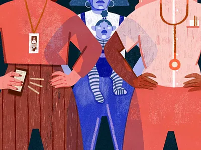 Parenting conceptual digital editorial folioart illustration mother olivia waller parenting texture