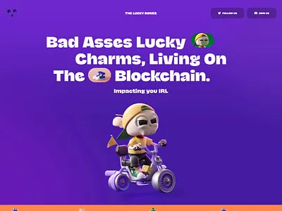 The Lucky Bones Website 3d animation crypto design graphic design home illustration landing me nft ui ux