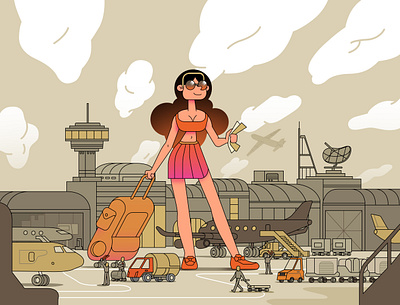 Airport 2d animation graphic design illustration motion design motion graphics