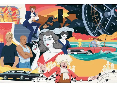 Best in the Business character cinema digital editorial film folioart illustration muti tv