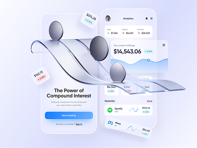 An Investment App app assistant bidget brocker design finance fintech interface investments mobile money shares spendings stocks trade ui ux