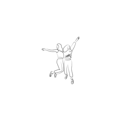 Jumping Girls - Line Art artline design digital drawing digitalart drawing illustration minimal