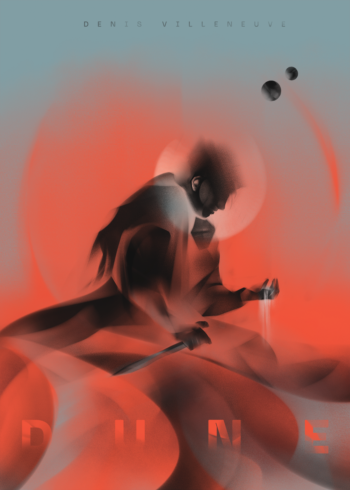 Dune. burnt orange desert dune grain illustration moon movie movie poster outerspace paul sand sci fi texture