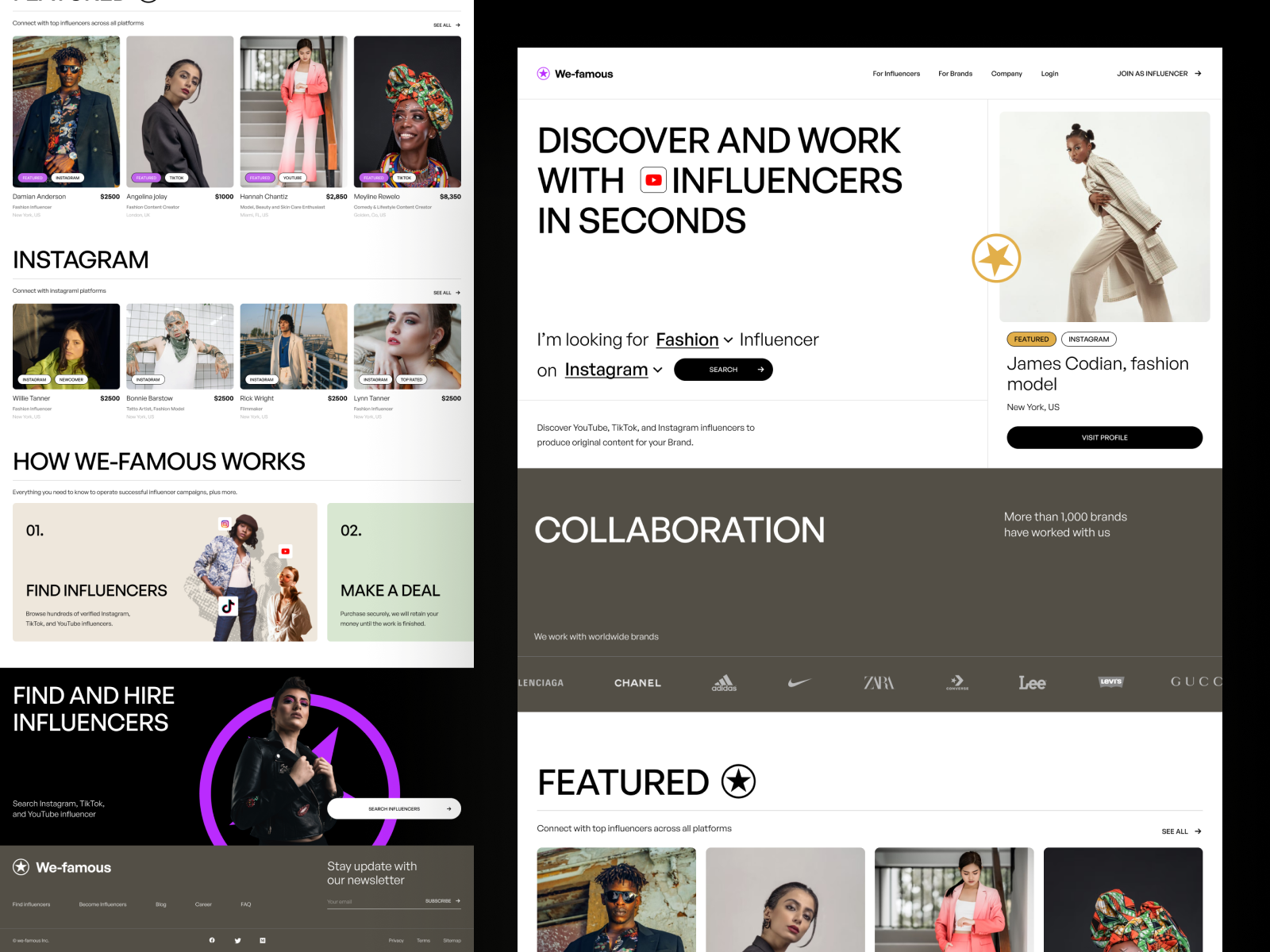 We-famous - Influencer collaboration website by Yogie Ismanda for Sebo ...