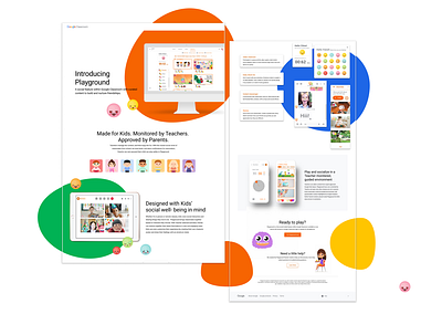 Playground landing page children design friends kids landing page school social media ui ux