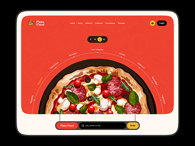 Pizza, Web design | Restaurant, food delivery delivery development food food delivery illustration illustrator no code nocode pizza restaurant ui uiux web web design web development website