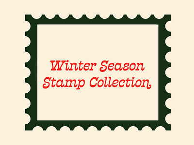 Winter Season Stamp Collection 💌 illustration illustrator retro stamp stamp design vector vintage winter