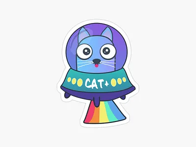 Funny space cat like alien. Cool kids poster gift alien anime cartoon cat cute cute art design funny galaxy joker kawaii kid kids mug rainbow room space cat sticker t shirt