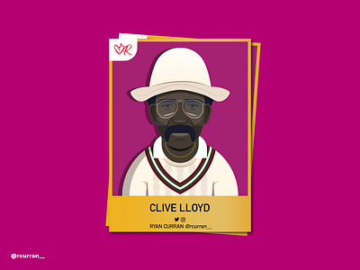 Clive Lloyd ball cricket cricket world cup 2019 design flat geometric gloves icon illustration illustrator legend simple sport sticker