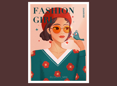 Fashion Girl bird character fashion illustration illustration