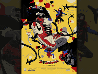 Spider-Man: Into the Spider-Verse comic book illustration marvel miles morales movie poster nike nike air nike air jordan nike air max spider gwen spiderman spiderverse