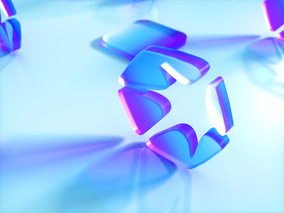 3d logo exploration 🌈 3d app blue brand branding c4d design glass gradient interface ios logo luni octane ui visualdesign