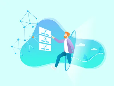 Identity Management blockchain figma identity illustration landing page illustration management token development services vector