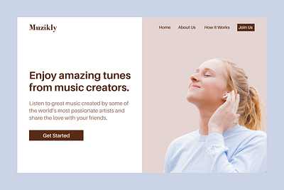 muzikly landing page concept landing page design landingpage productdesign uidesign uiuxdesign