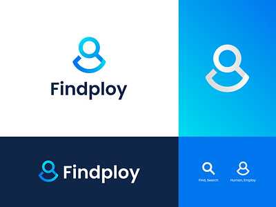 Findploy Logo Design best logo brand identity branding company logo creative design employ find flat logo human illustration logos logotype minimal modern o person search simple symbol