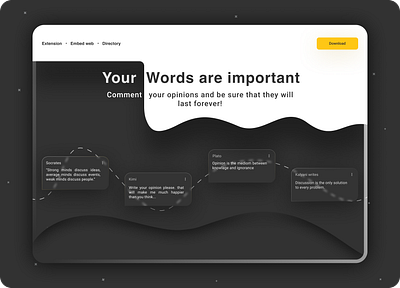 Landing page abstract blur clean dark dark theme design figma glass glass effect glassmorphism glassy landing page modern shadow simple ui ui design web design website