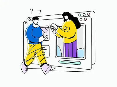 Dev & Design: Support browser customer support experience faq illustration lineart speedart support