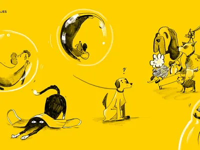 COVID Pets covid 19 doodle illustration sketch