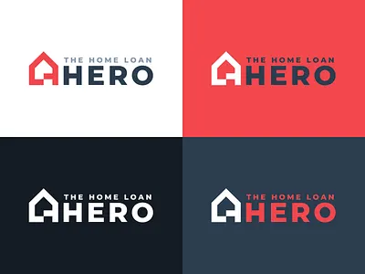 Home Loan Hero Branding Concept 1 branding hero home loan house lender logodesign monogram mortgage navy red