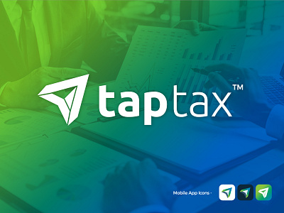 Tap Tax - Logo & App Icon design for a Tax Application Soft. app icon branding clean conceptual logo creative logo flat logo logo design logo designer logo inspirations logo mark logotype minimal minimalist logo modern logo paper airplane tax tax app logo tax consulting logo tax logo