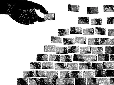 Knowledge is Freedom art brand brick brick wall design hand illustration illustration art meditation app procreate simple sketch stoicart stoicism