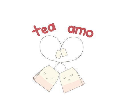 Tea Amo 14 feb cartoon character cute illustration design digital draw drawing illustration love lovers procreate sticker te amo tea tea bag valentine valentines valentines day vector art