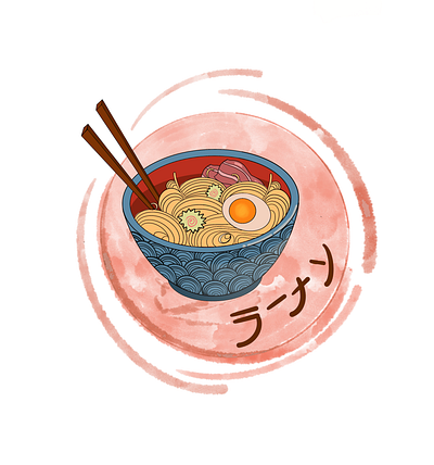 Ramen bowl cartoon design drawing egg illustration japanese japanese culture japanese food noodles ramen