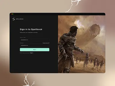 Gaming Dashboard Login design e sport game gaming graphic design header input lightning login logo signup start storm ui