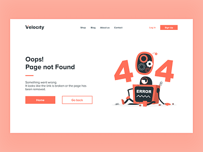 Daily UI #008 — 404 Page 404 404 page clean daily ui daily ui 008 desktop flat illustration orange web design