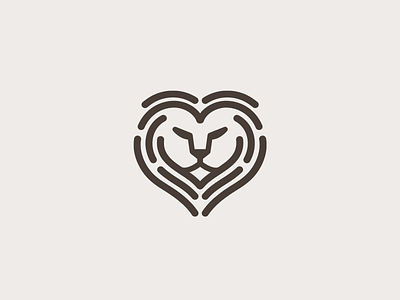 Lion / Heart / Fingerprint animal brand branding care fingerprint heart hidden iconic identity lion logo love password protection secure security smart strong symbolic unique