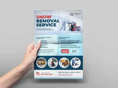 Snow Removal Service Poster branding cleaning service door hanger marketing promotion snow removal snow removal door hanger snow removal service winter