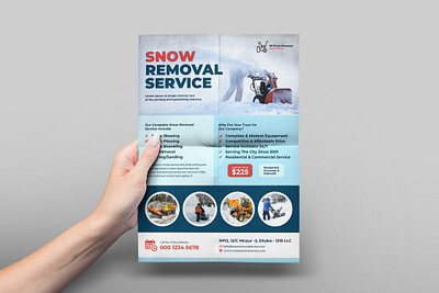 Snow Removal Service Poster branding cleaning service door hanger marketing promotion snow removal snow removal door hanger snow removal service winter