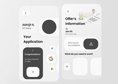 Job App app design ui ux web