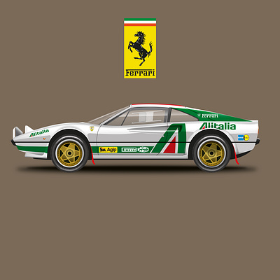 Ferrari 308 rally spec zillustration adobe illustrator art branding design durban graphicdesign illustration illustration art illustration vectorart logo south africa vectorart