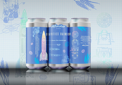 Gravities Rainbow Hazy IPA Label beer art beer branding beer can beer can design beer label beer label design blueprint brand identity branding can mockup craft beer drink labels graphic design hops illustration label design label packaging logo design packaging design rocketship