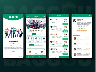 Ride Share App for Sports Fan android app app design brand branding clean design green identity illustration ios minimal mobile mobile app mobile app design sports type ui uiux vector