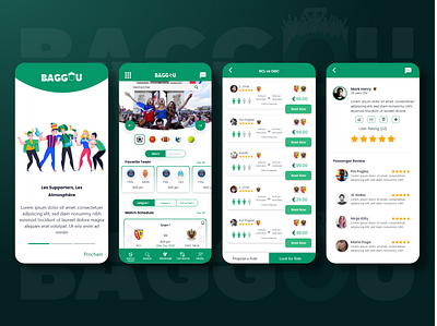 Ride Share App for Sports Fan android app app design brand branding clean design green identity illustration ios minimal mobile mobile app mobile app design sports type ui uiux vector