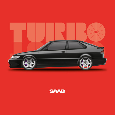 Black Saab 93 Se adobe adobe illustrator art branding design durban graphicdesign illustration illustration art south africa vector vectorart