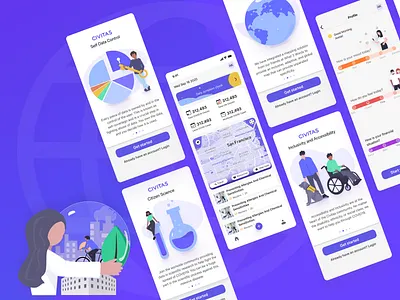 Civitas - app for the community app illustration mobile app onboarding ui ux