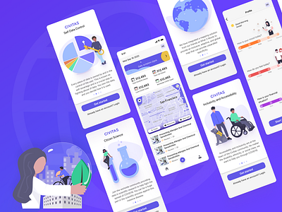 Civitas - app for the community app illustration mobile app onboarding ui ux