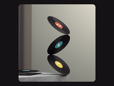 Vilnius Vinyls 3d balance c4d c4d42 cinema4d composition design illustration music print rythm vynil