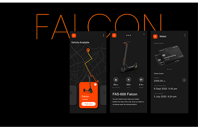 Falcon app ui branding color dark ui design illustration typography ui ui design uiux user user experience userinterface ux webdesign