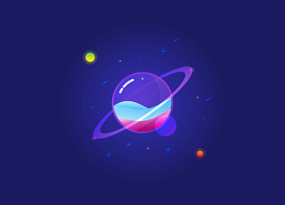 planeta aqua adobe beatiful colors design illustration planet purple