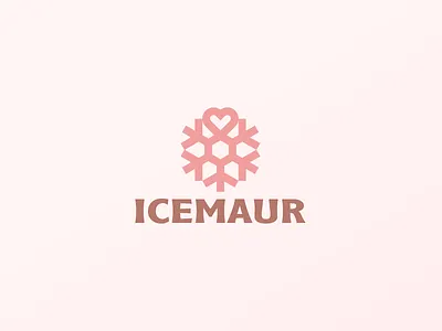 Icemaur air conditioning branding cold crystal food heart ice cream logo logotype love minimalism nature snowflake winter